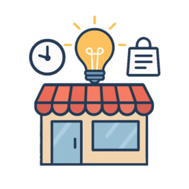 Lightbulb above building